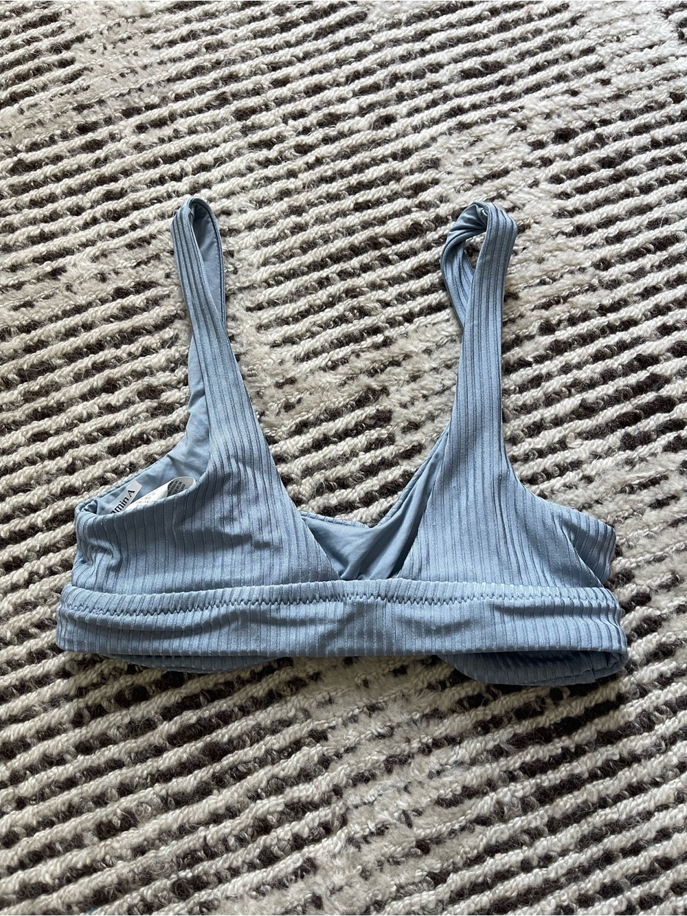 Vitamin A | Ribbed Light Blue Bikini Top